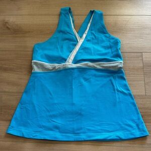 891 Lululemon Deep V Athletic Tank Blue/Gingham